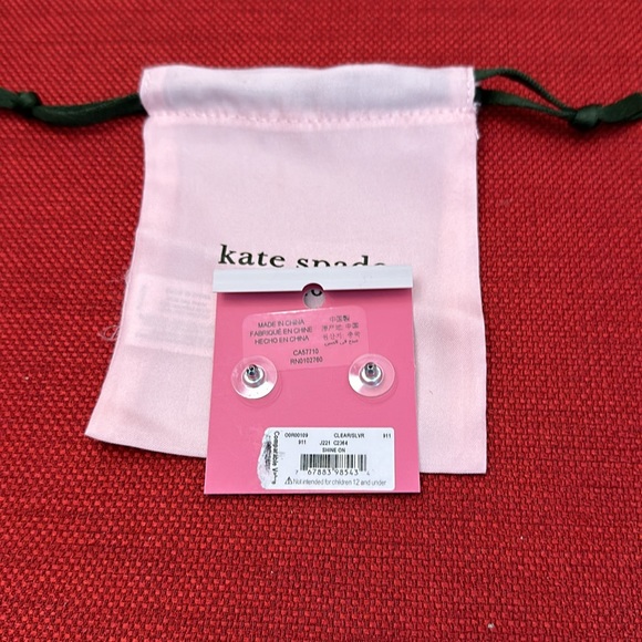 NWT Kate Spade silver and cubic zirconia stud earrings - Picture 4 of 5